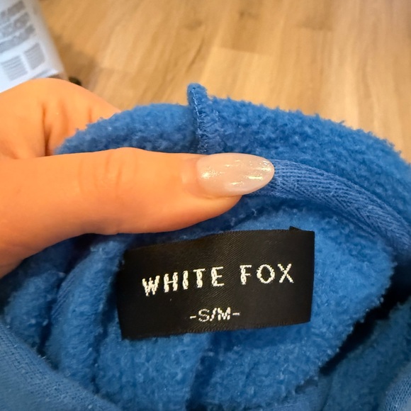 White Fox Boutique Tops - White Fox Blue Sweatshirt
